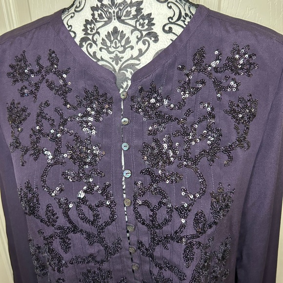 NWT Calypso St. Barth Calriss Tunic Top Dark Purple - Picture 4 of 10